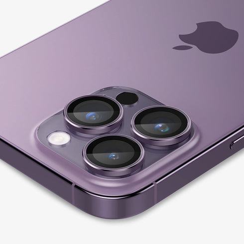AGL05205 - iPhone 14 Pro / 14 Pro Max Optik Pro Lens Protector in black showing the device